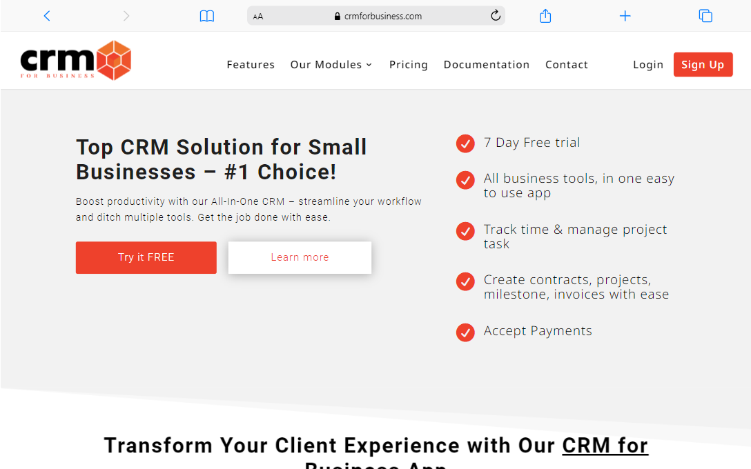 crmforbusiness.com homepage image
